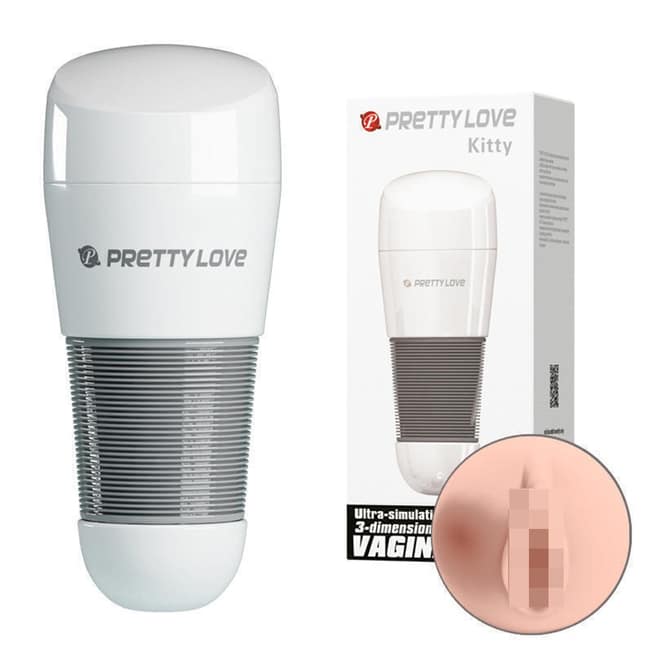 Pretty Love Kitty masturbator âm đạo TPR trắng 20.5cm
