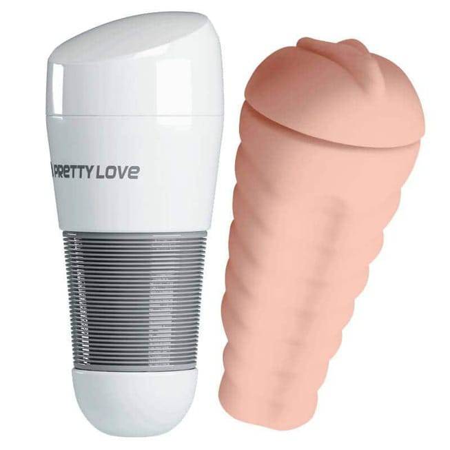 Pretty Love Kitty masturbator âm đạo TPR trắng 20.5cm