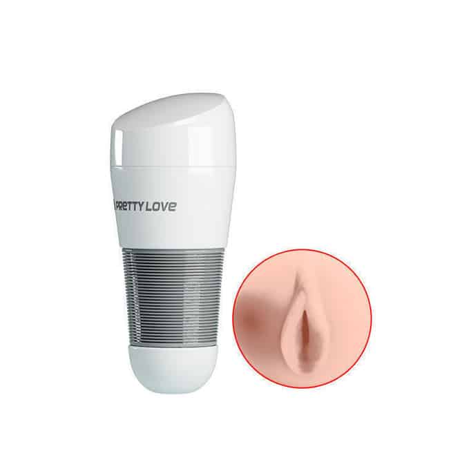 Pretty Love Kitty masturbator âm đạo TPR trắng 20.5cm