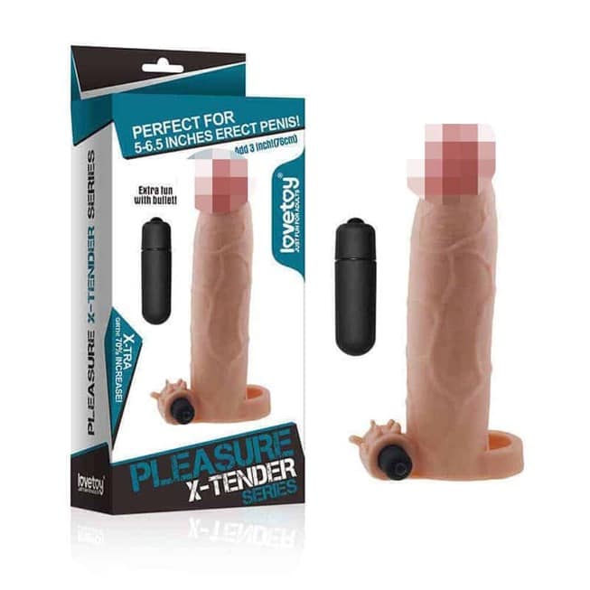 LoveToy X-Tender Nasadka 22cm Thịt Rung