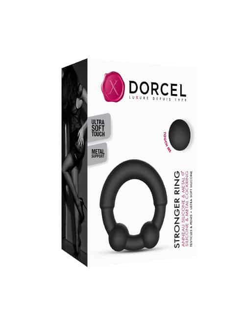 Ring Dorcel đen kim loại cứng 3.5cm kéo dài