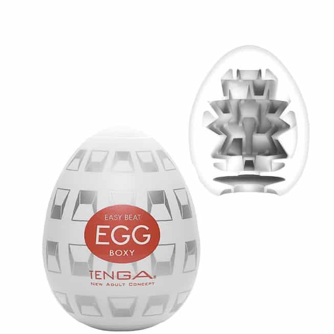 Tenga Egg Boxy Trắng TPE 6cm Mini Siêu Thú Vui