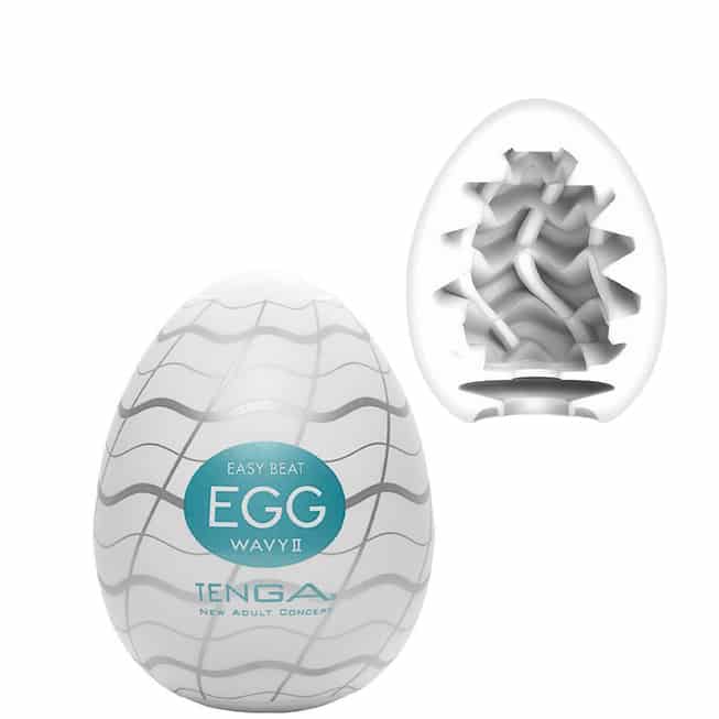 Tenga Egg Wavy II trắng sóng lượn compact