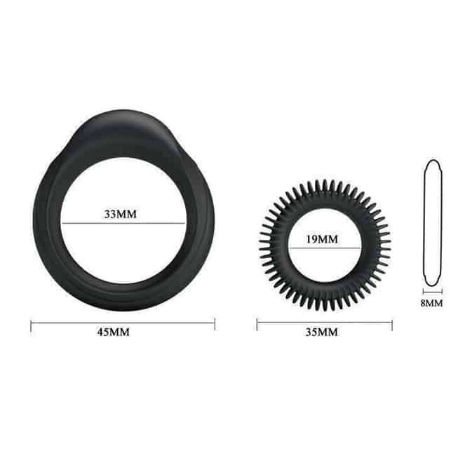 Baile Ring Manhood Set Nhẫn Cương Đen