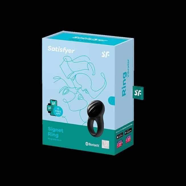 Satisfyer Signet Ring Đen App Đường Kính 7.6cm Textured