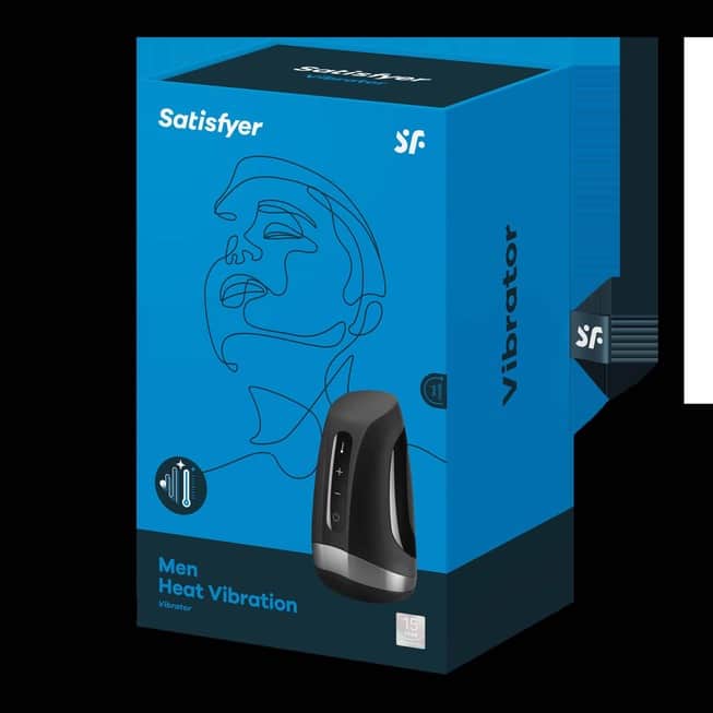 Satisfyer Men Heat Rung Đen 13.5cm Nóng Bỏng Đầu Dương Vật