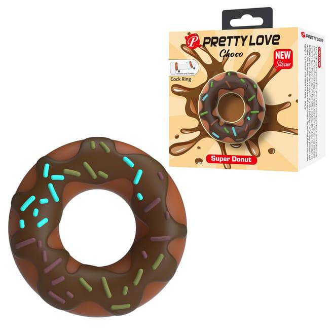 Vòng Đeo Dương Vật Pretty Love Choco Hình Bánh Donut Siêu Mềm