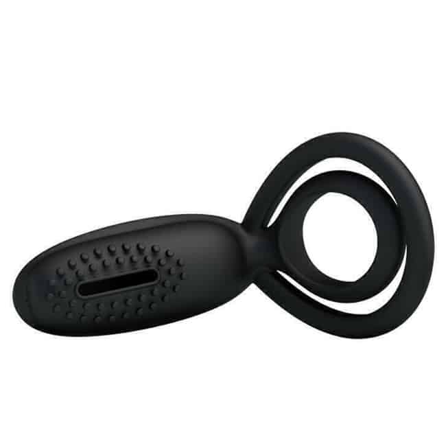 Pretty Love Esther Cock Ring Clit Stim Đen