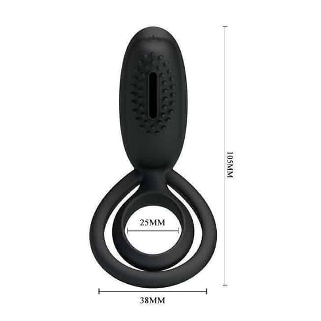 Pretty Love Esther Cock Ring Clit Stim Đen