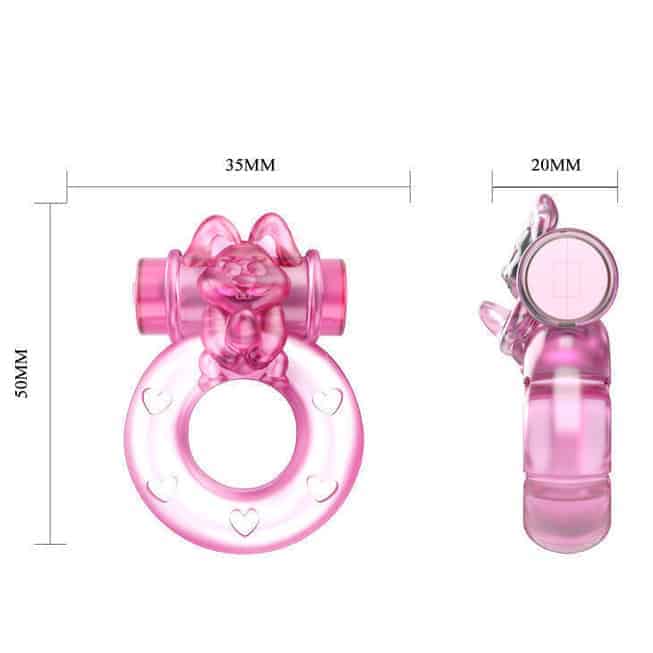 Baile Bunny ring hồng rung kéo giãn 1.8cm