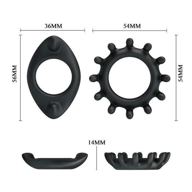 Baile Ring bộ vòng đeo dương vật đen bền bỉ