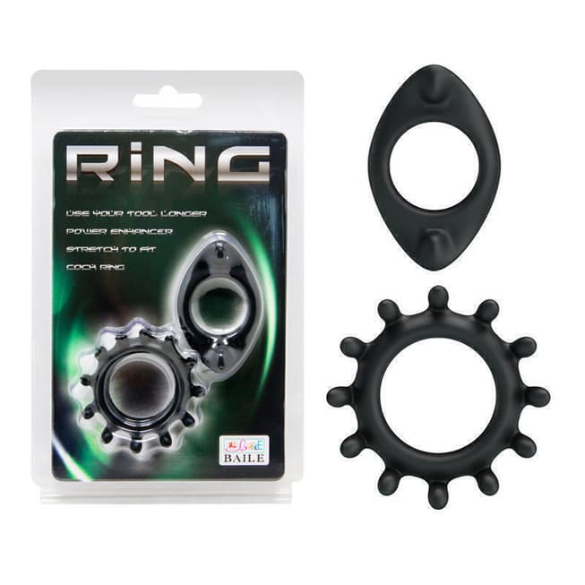 Baile Ring bộ vòng đeo dương vật đen bền bỉ