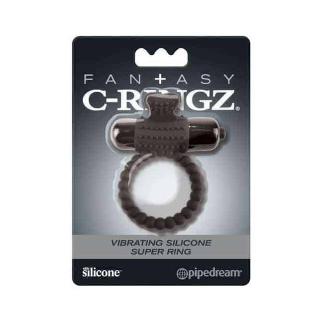 Vòng Cương Pipedream C-Ringz Đen Rung Giữ Lâu Siêu