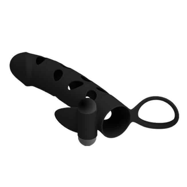 Pretty Love Nasadka Rung 15cm Đen Mềm Kích Thích Huyền Bí