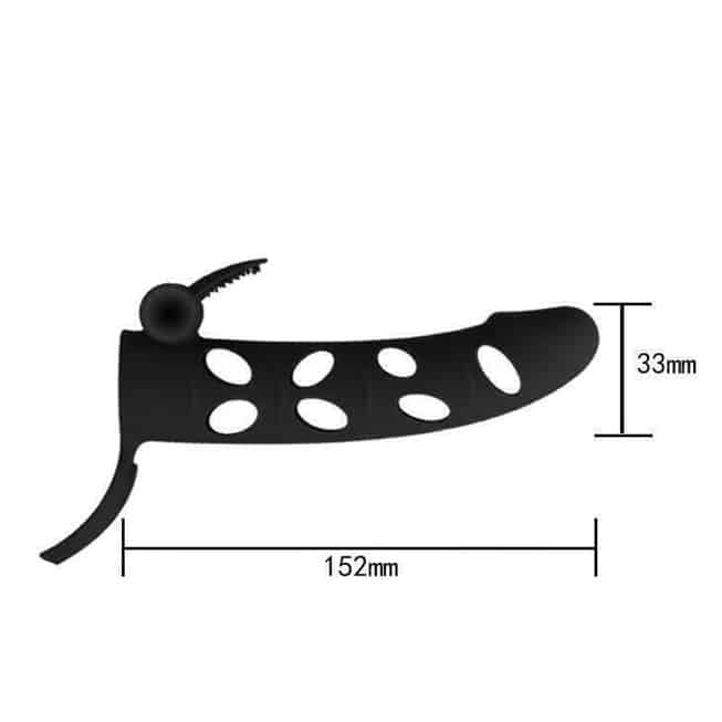 Pretty Love Nasadka Rung 15cm Đen Mềm Kích Thích Huyền Bí