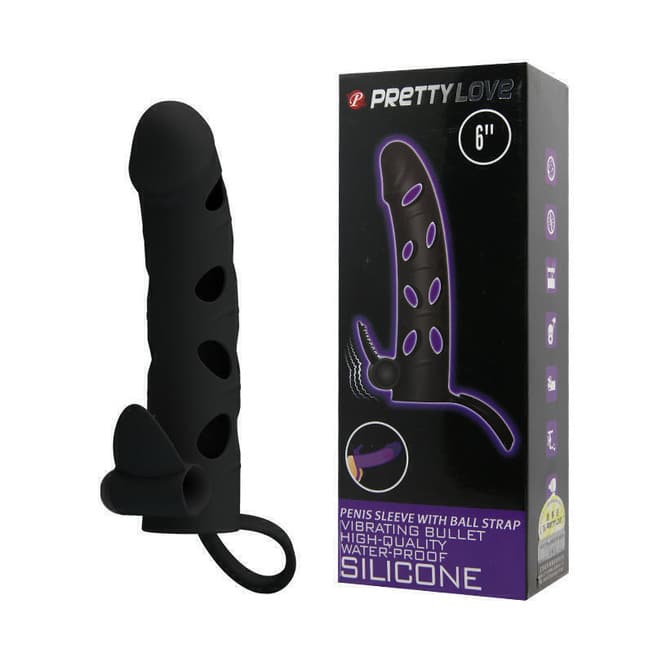 Pretty Love Nasadka Rung 15cm Đen Mềm Kích Thích Huyền Bí