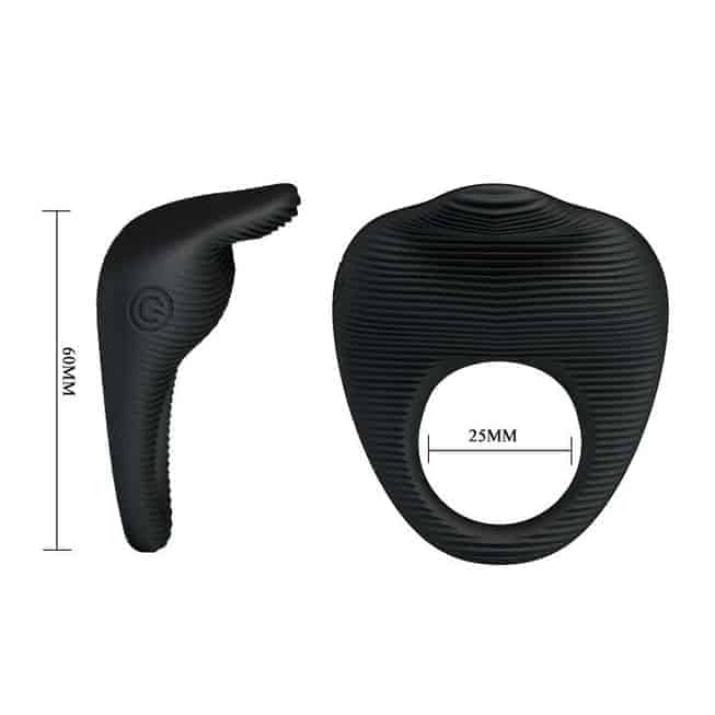 Pretty Love Vibrating Ring Đen Kích Thích Âm Hạch Đôi