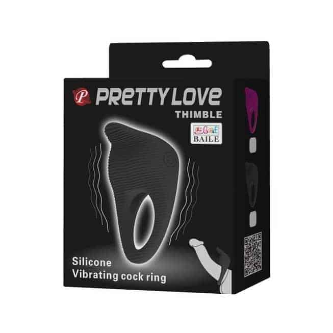 Pretty Love Vibrating Ring Đen Kích Thích Âm Hạch Đôi