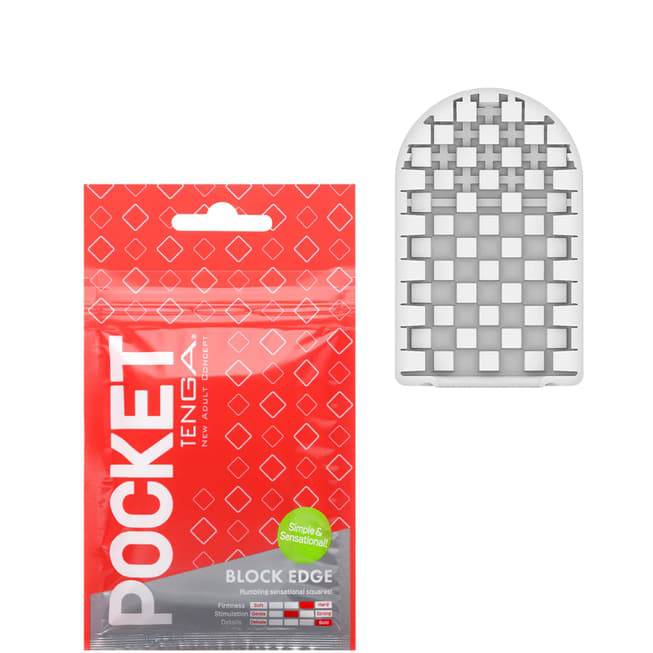 Masturbator Tenga Pocket Block Edge Đỏ Siêu Mỏng Nhỏ Giọt Mang Theo