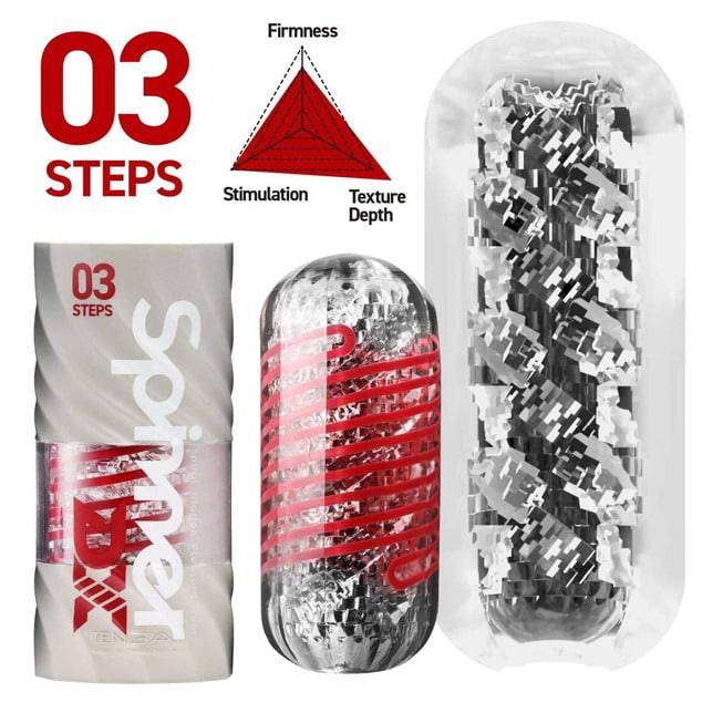 Masturbator Tenga Spinner DX 03 đỏ xoay 3 cấp