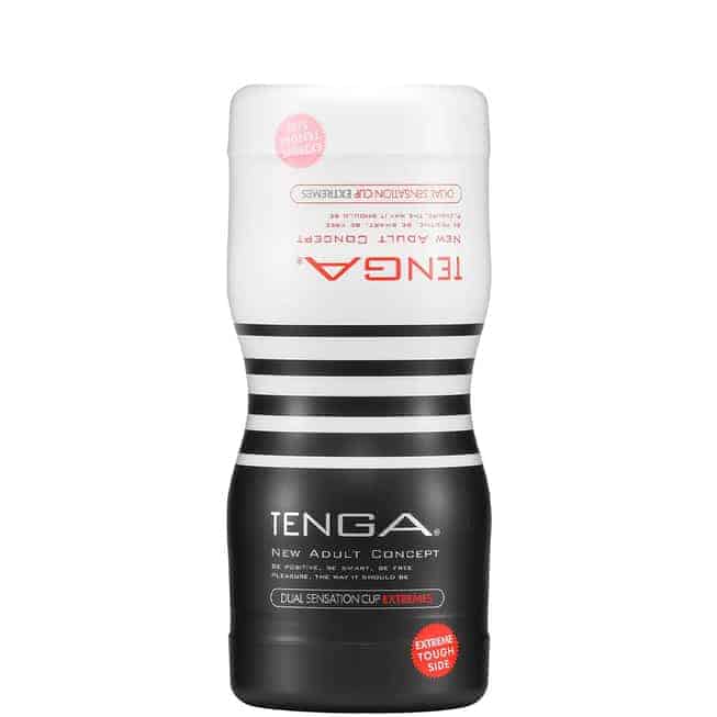 Tenga Dual Cup Extremes Đen Trắng Siêu Thực 2 Lỗ