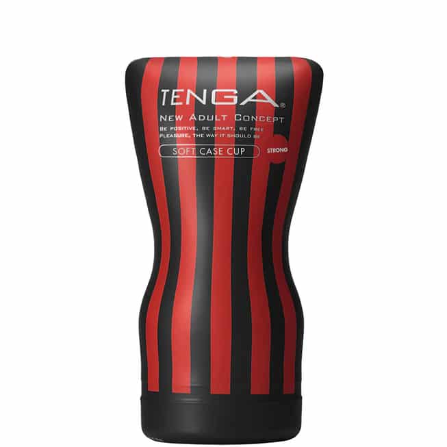 Masturbator Tenga Soft Case Strong đen TPE 15.5cm siết điều chỉnh