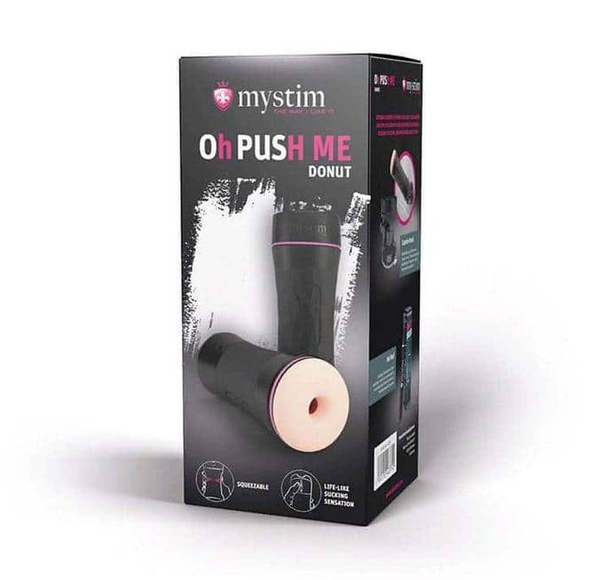 Mystim Oh Push Me Donut Đen TPE 8.4cm Thực Tế
