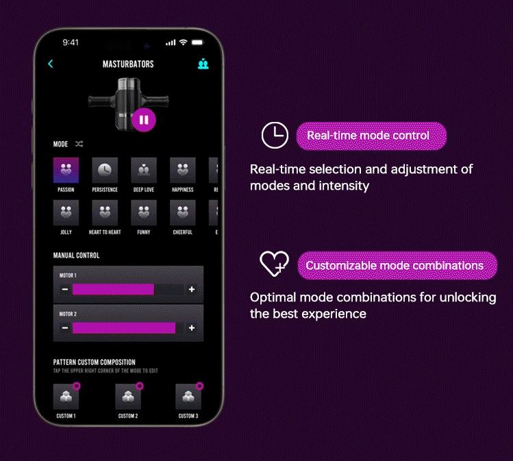 Tingon M1 cup đen app rung quay remote thông minh