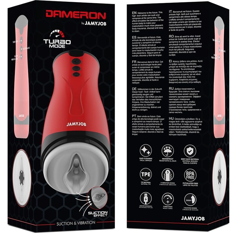 Cốc Jamyjob Dameron bay hơi hút rung 13cm khoái cảm thực
