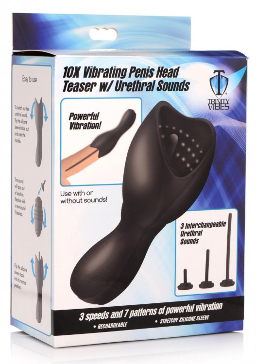 Trinity Vibes Glans Urethral Rung Đen Siêu Mạnh Nam Sướng