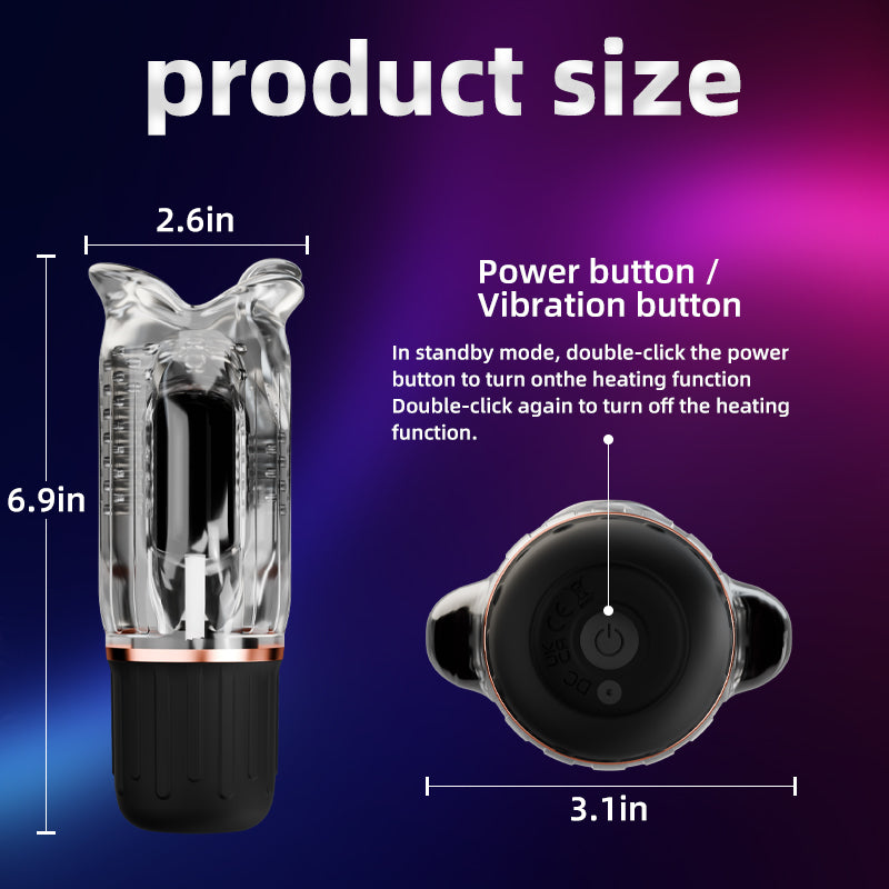 Mini Cyclone 3in1 Liếm Rung Nóng bỏng Đỉnh cao