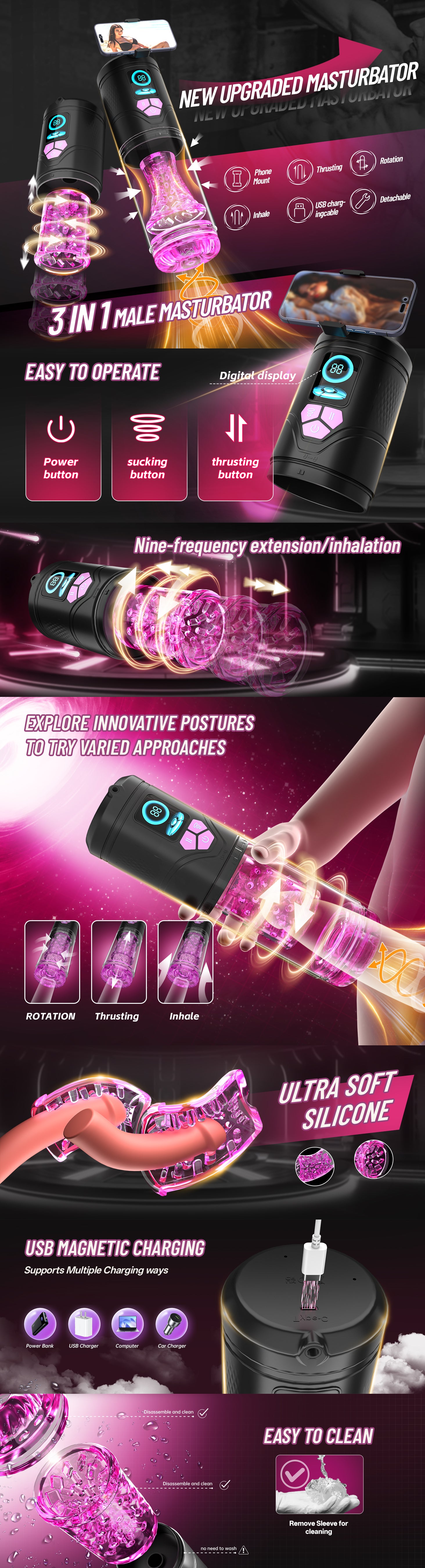 Masturbator Nam 3in1 Premium Solo Sáng Tạo