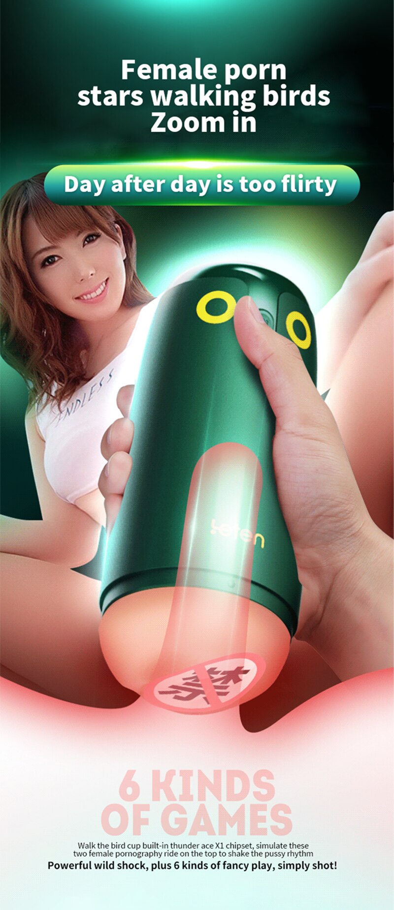 Leten Birds Cốc Nam Hút Âm Đạo Thật Diễn Viên