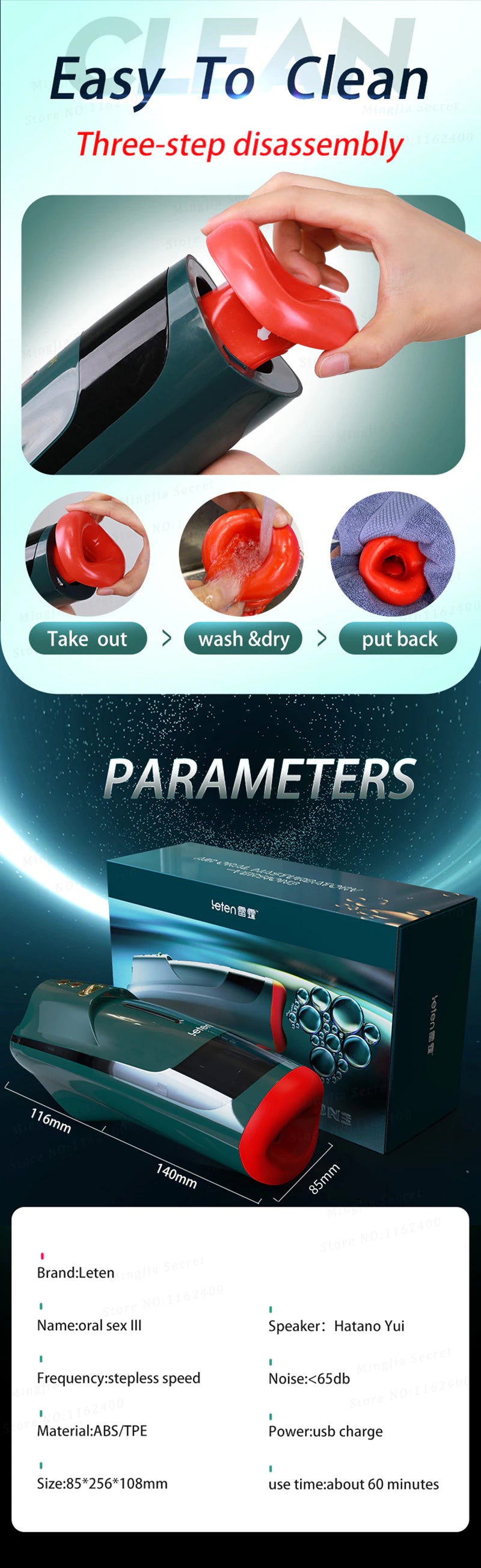 Leten Cup Oral Tự Động Hút Nóng Sâu Siêu Thực