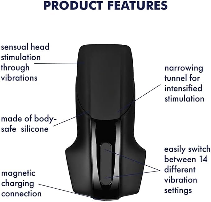 Satisfyer Men Vibration Silicone Đen Bóng Sướng Nam