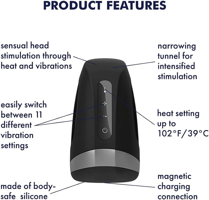 Satisfyer Men Heat Cốc Rung Làm Ấm Đột Phá