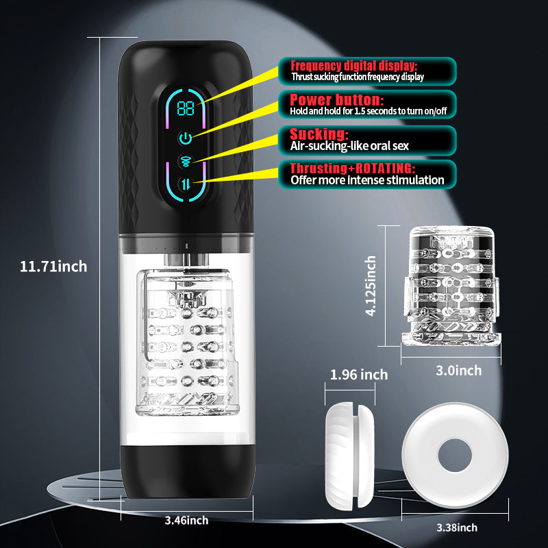 Cốc Thủ Dâm 3in1 Quay Hút 9 Chế Độ Mạnh 2024