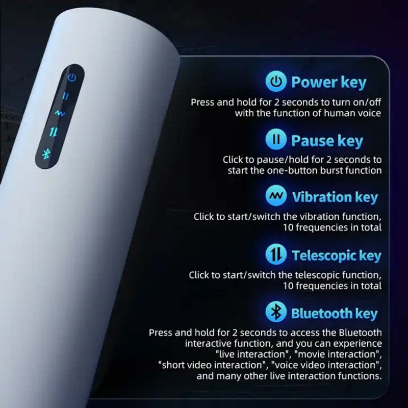 Cốc Telescopic Rung Nóng Bluetooth 2024 Siêu Mạnh