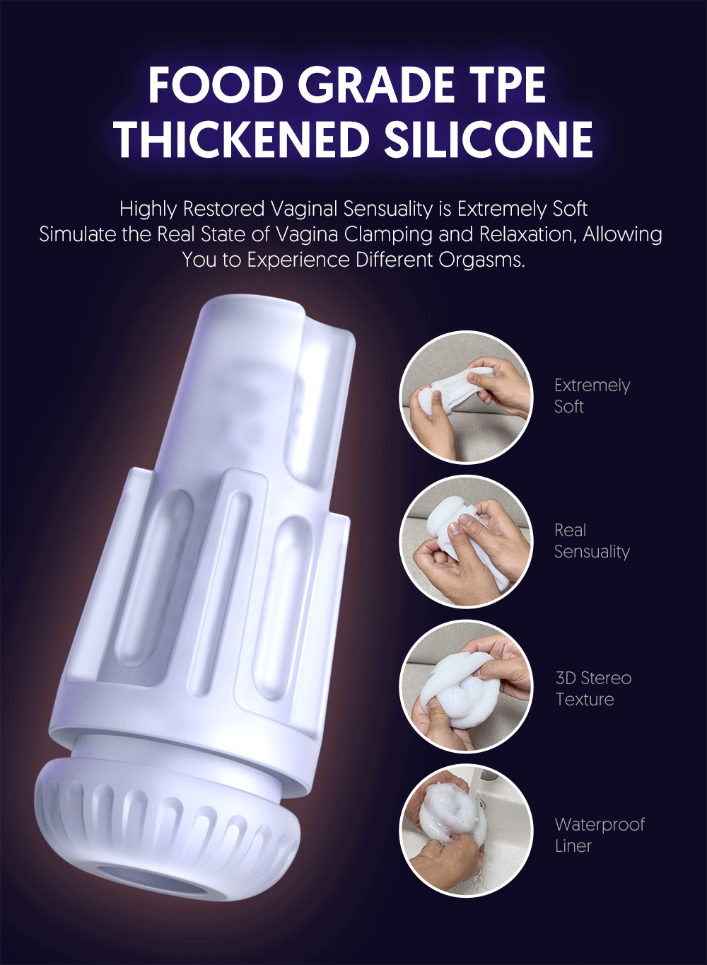 JISSBON cốc tự sướng 8 chế độ nhiệt rung siêu thực