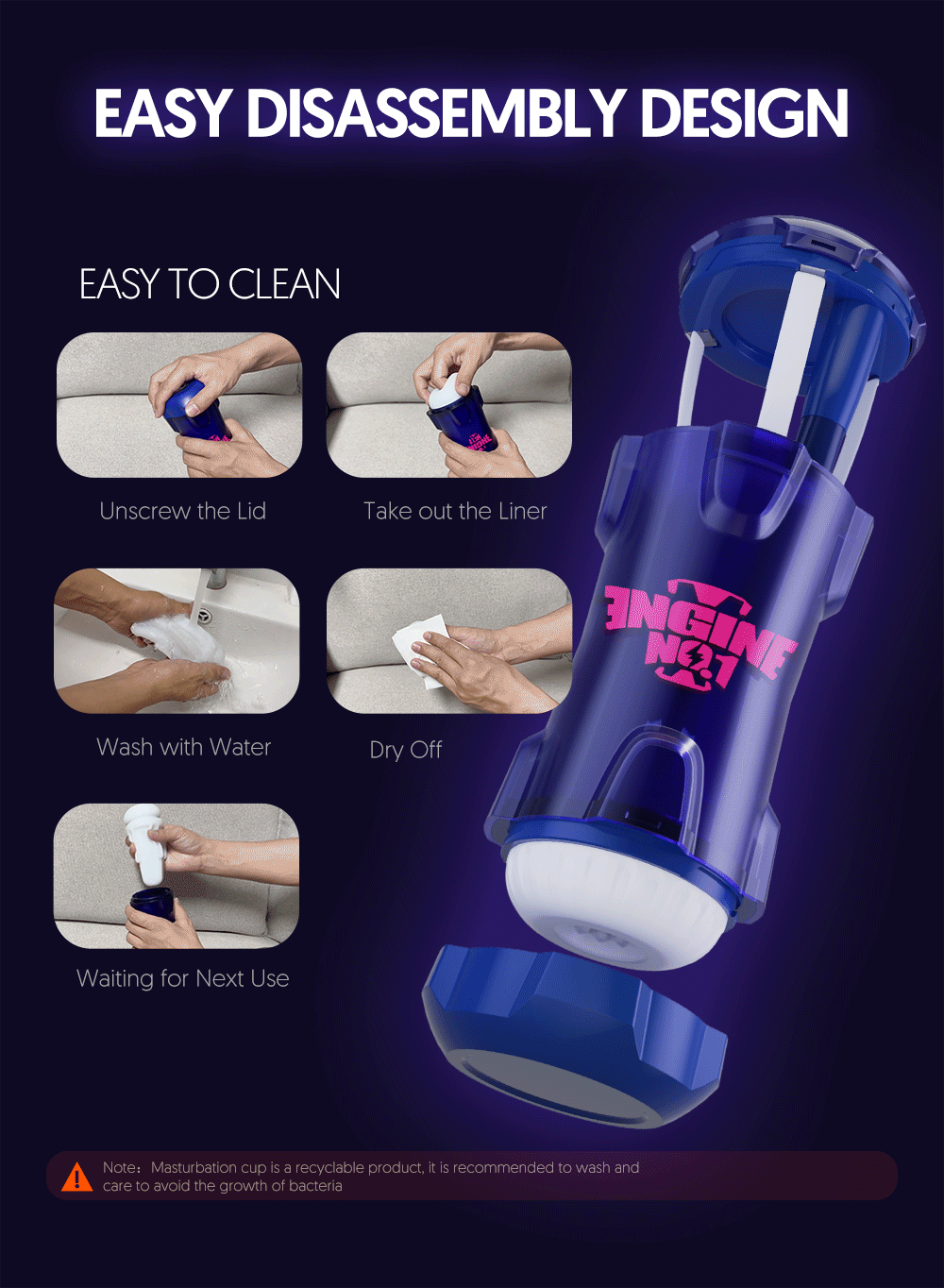 JISSBON cốc tự sướng 8 chế độ nhiệt rung siêu thực