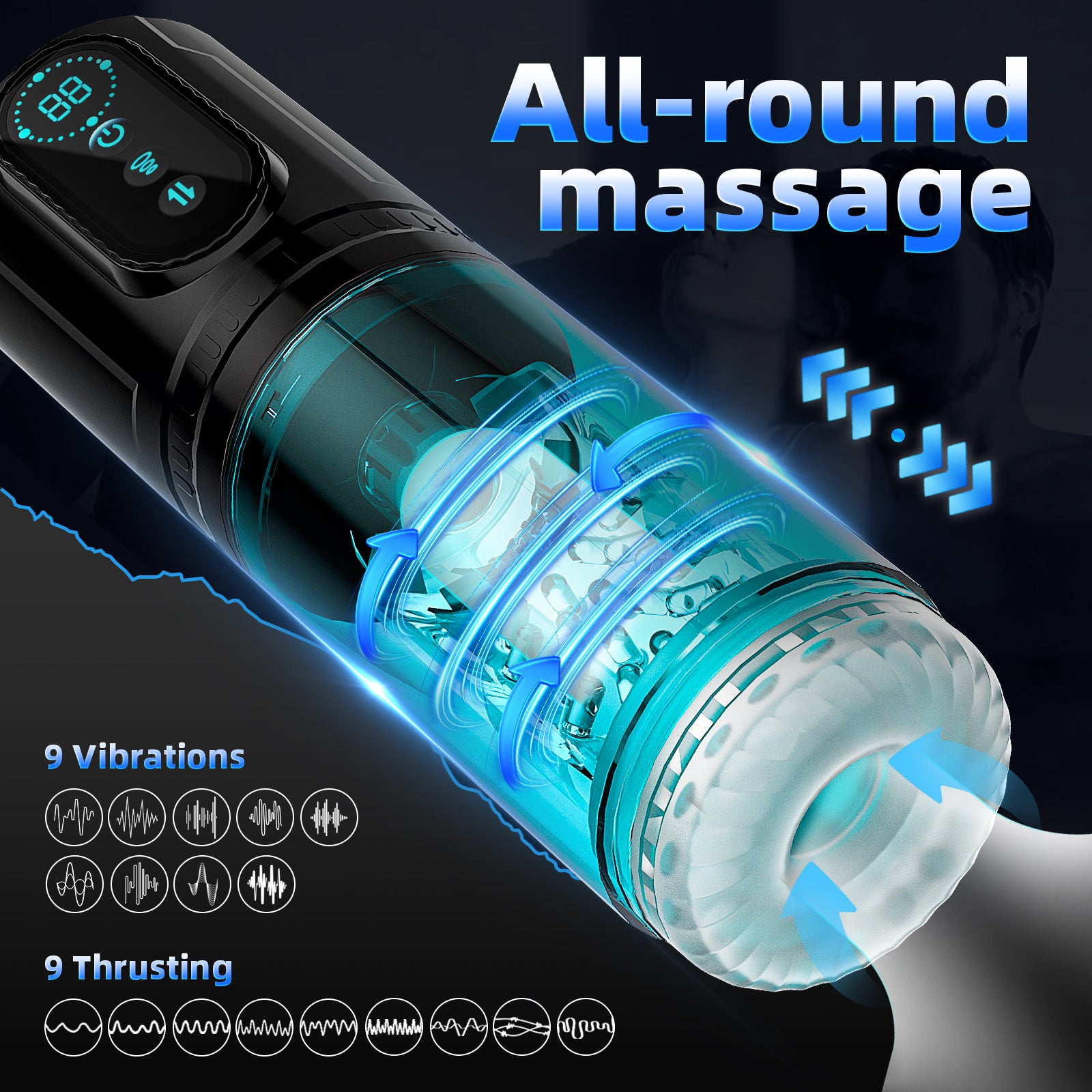 Cốc Tự Động Nam Hút Đẩy 9 Mode Masturbator Siêu Sướng