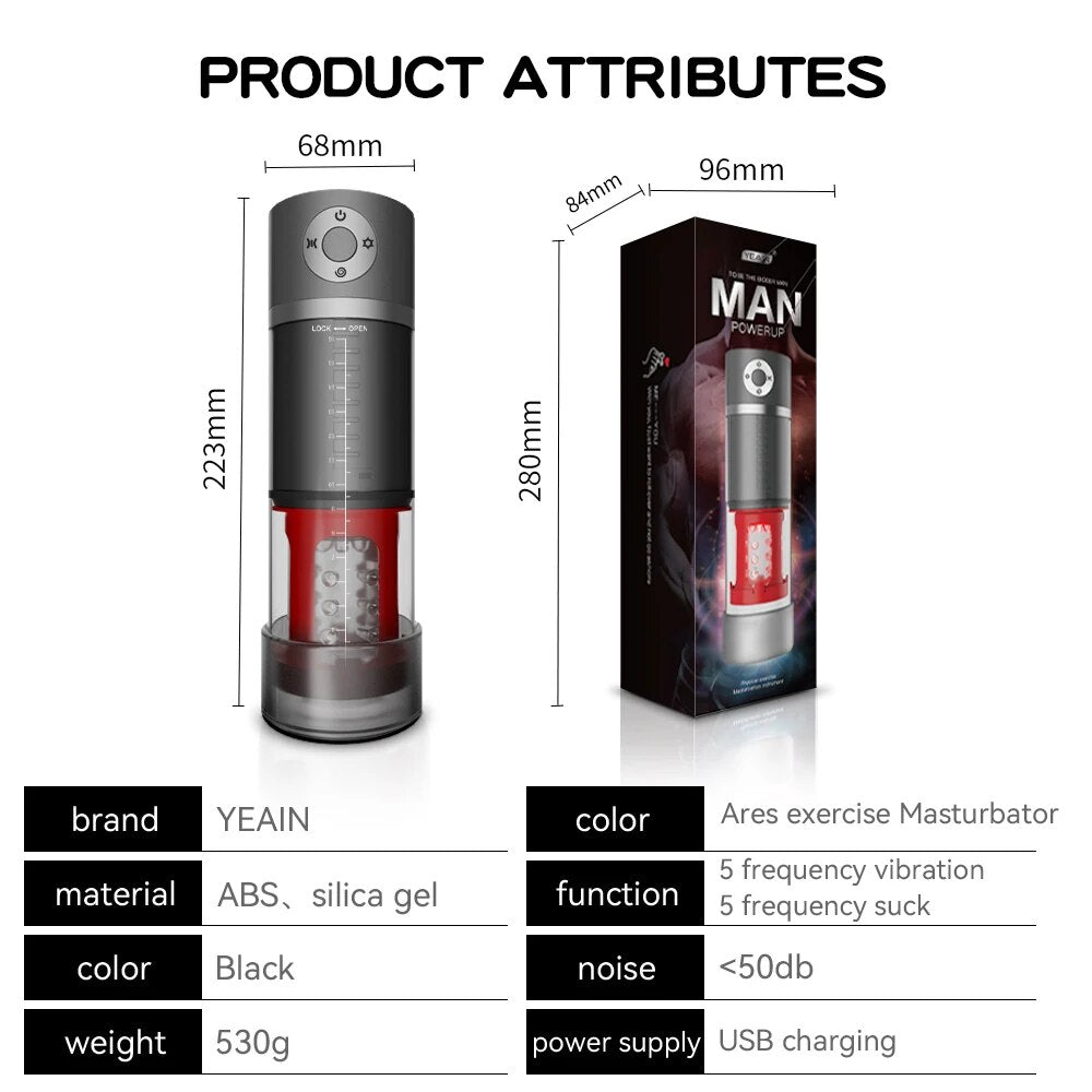 YEAIN Ares Masturbator Tập Luyện Hút Siêu Thật