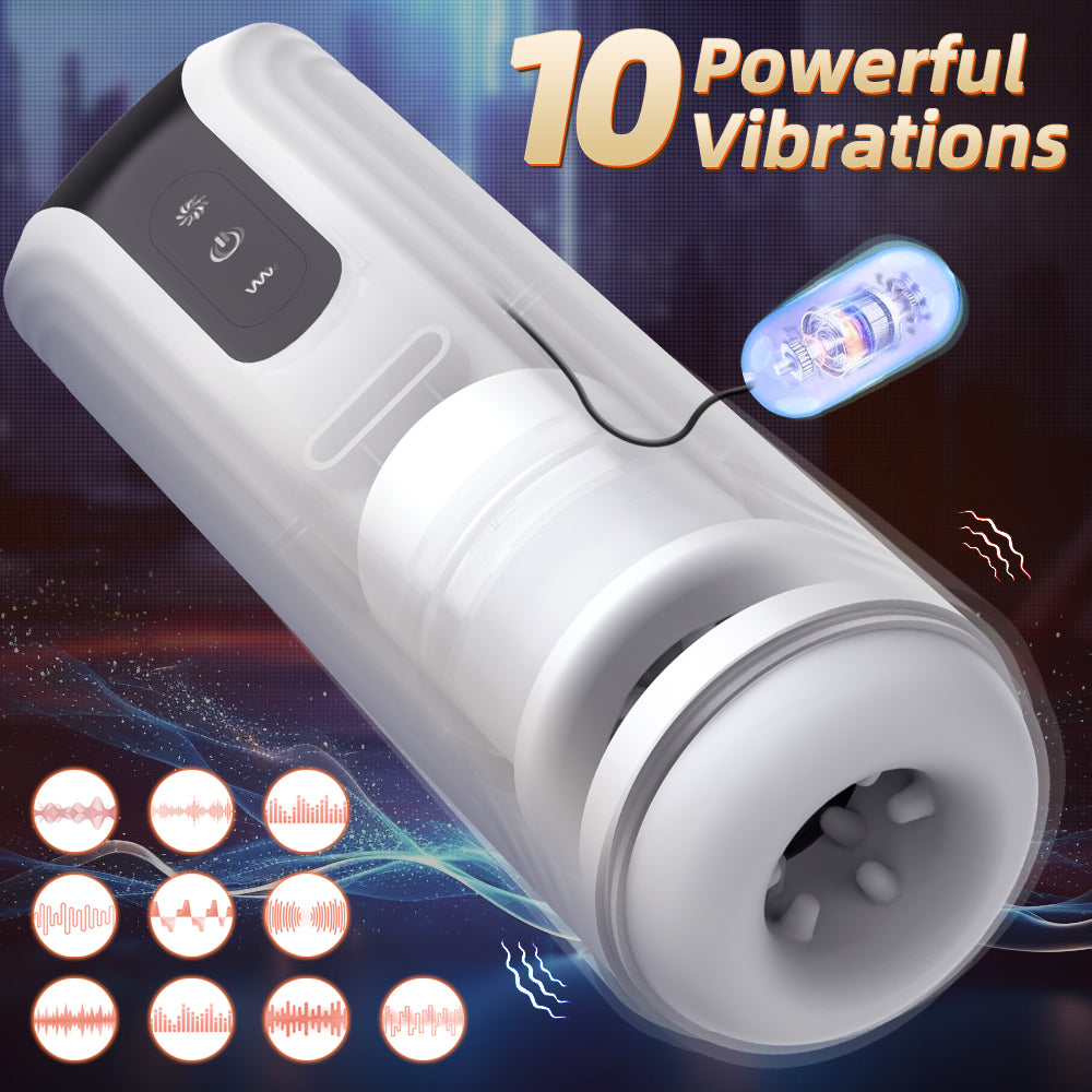 Cốc IVES Thủ Dâm Xoay Rút 7 Vòng, Rung 10 Mức Siêu Phê!