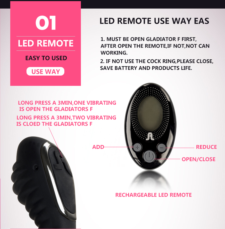 Vòng Rung Adrien Lastic Gladiator Remote Siêu Mạnh Kép