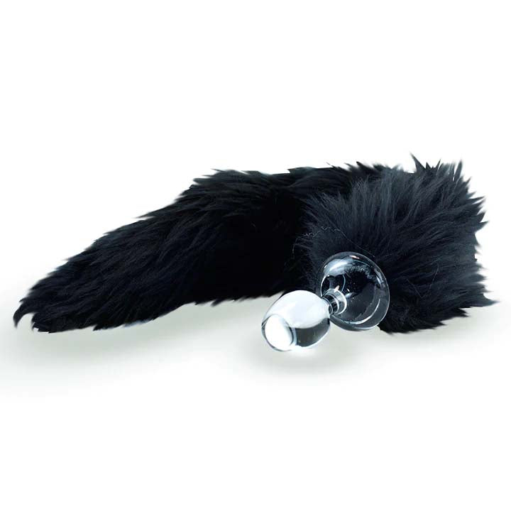 Crystal Delights Minx Tail Plug Lông Đen Mongolia Thủ Công 