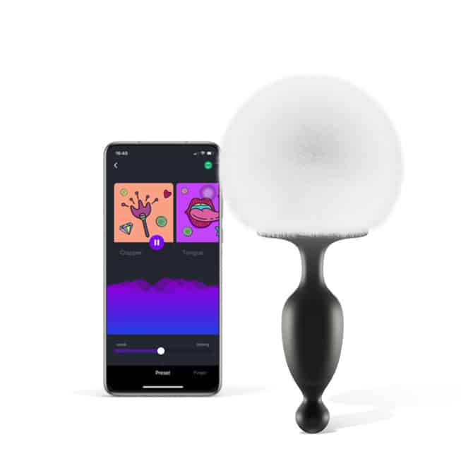 Magic Motion Bunny plug anal rung lông thỏ đen trắng