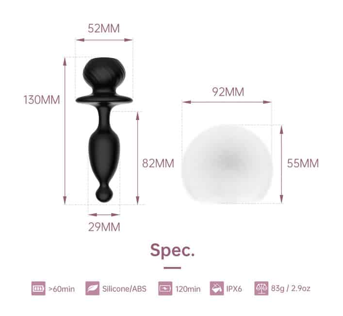 Magic Motion Bunny plug anal rung lông thỏ đen trắng
