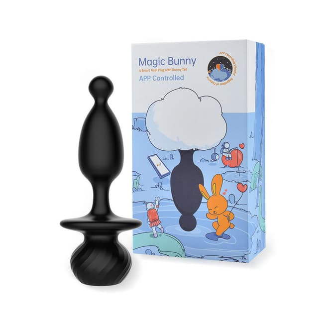 Magic Motion Bunny plug anal rung lông thỏ đen trắng