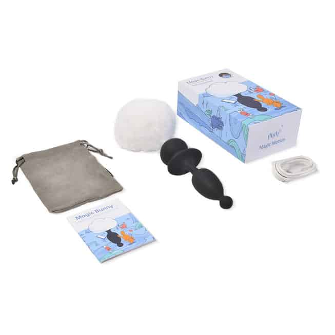 Magic Motion Bunny plug anal rung lông thỏ đen trắng