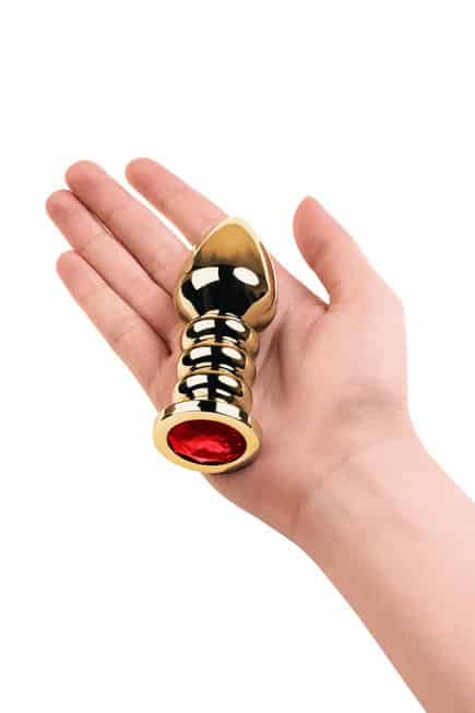 Toyfa Plug Metal Vàng Crystal Đỏ Hậu Môn Sang Trọng Nóng